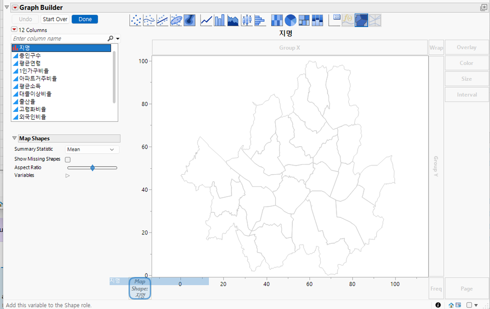 JMP 서울시 자치구 Custom Map Shape 공유 (KR-Seoul Map Shape) - JMP User Community