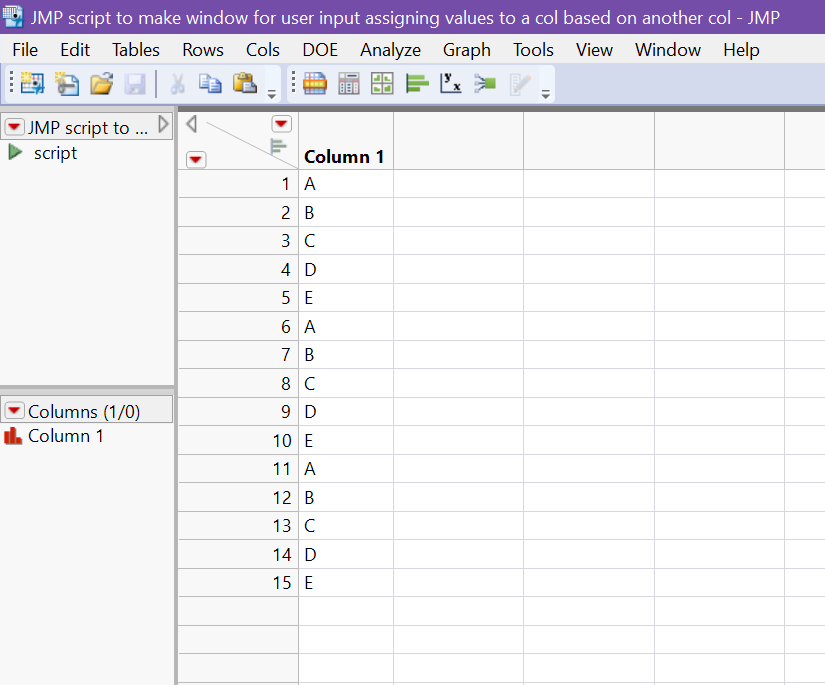 Solved: How To Make A JMP Script To Make A New Window For User Input ...