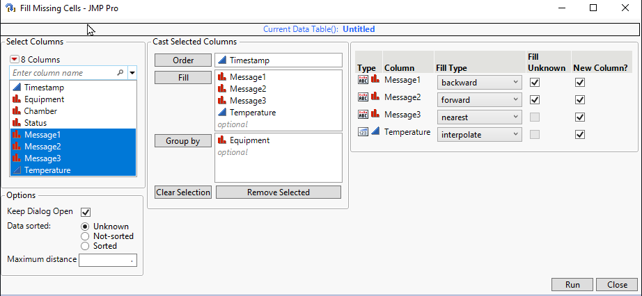 Fill Missing Cells - JMP User Community