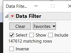 Solved: JMP 16.2: Problem With Data Filter Show & Include - JMP User ...
