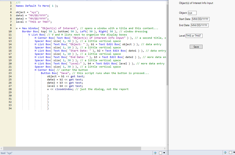 Giving options for user to select from, storing selection as string ...