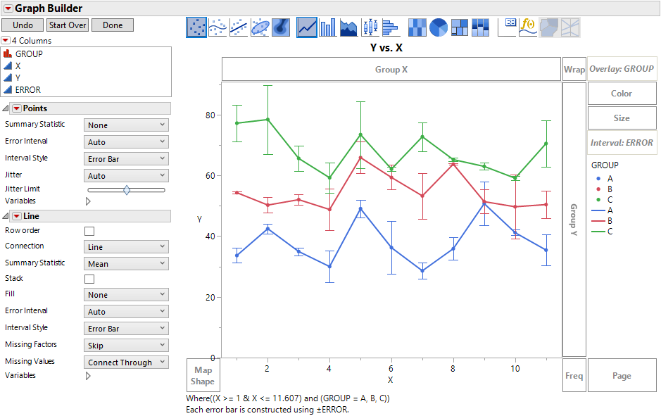 Re How Do I Add Error Bars In Chart Builder Using A Var As The Error Term Jmp User Community 9754