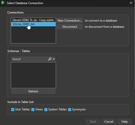 Query Builder in JMP® 19 fails to list schemas and tables when ...