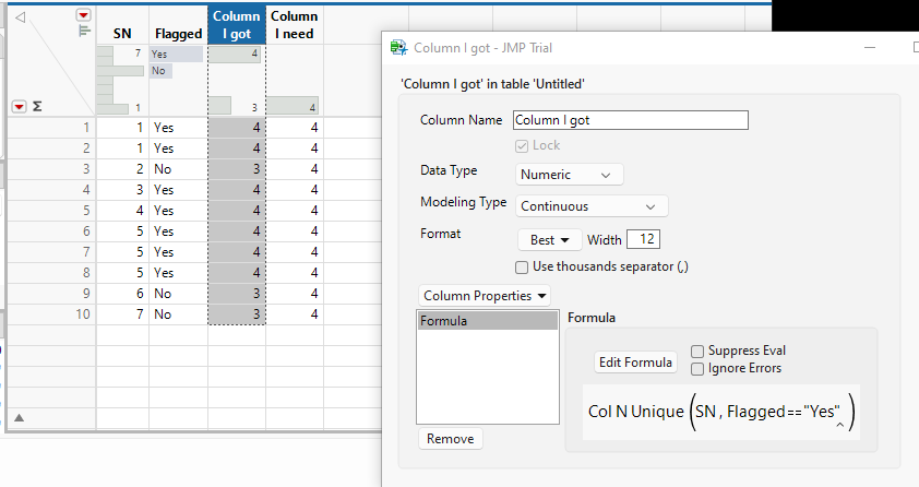 Solved: Need to populate no of unique entery - JMP User Community