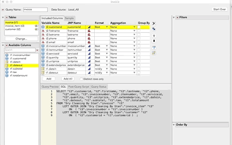 Select Top N from database using JMP Query Builder