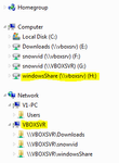 Look at the server shares in the explorer