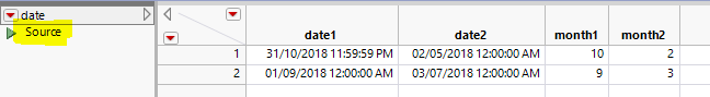 date1 is d/m/y, date2 is m/d/y, source script high lighted