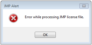 This is one of the most common errors you might see when licensing JMP.