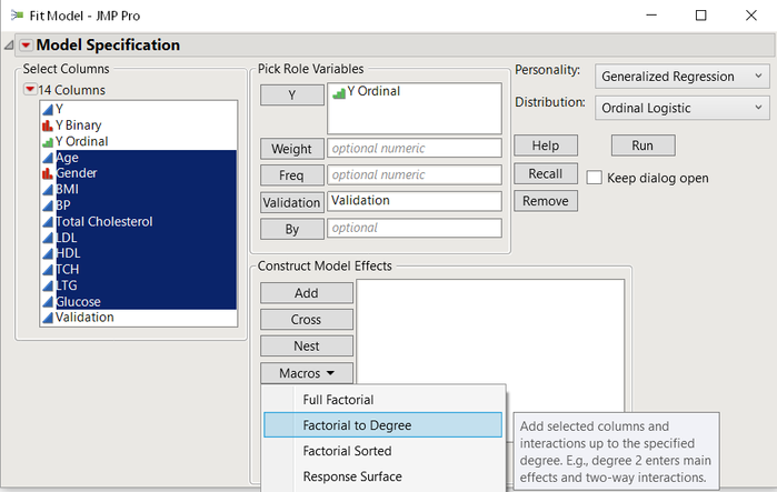 diabetesLaunch.png Launching an ordinal logistic model for the Diabetes data
