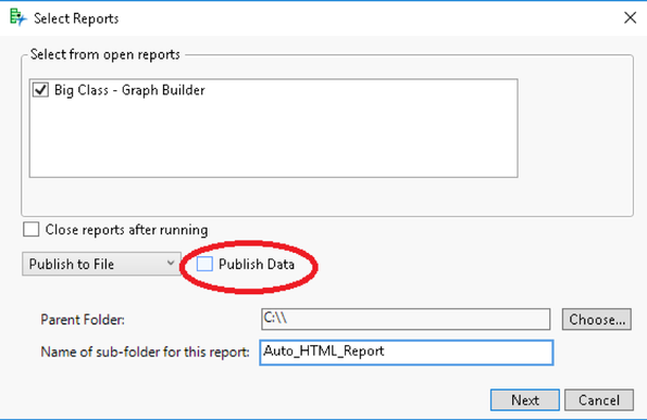 publishData.png Figure 1: By unchecking the Publish Data checkbox, no data will be exported, just static images.