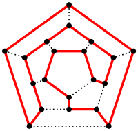 Hamiltonian_Path_Example.png Traditional example of a Hamiltonian path on a dodecahedron (image by Christoph Sommer published to Wikipedia: https://commons.wikimedia.org/wiki/File:Hamiltonian_path.svg)