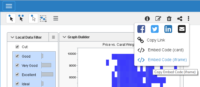 Embedding an iframe of interactive HTML reports published on JMP Public is easy.