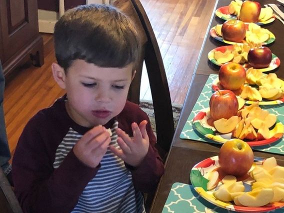 My son, Sam, enthusiastically kicked off Apple Taste-Off 2018.