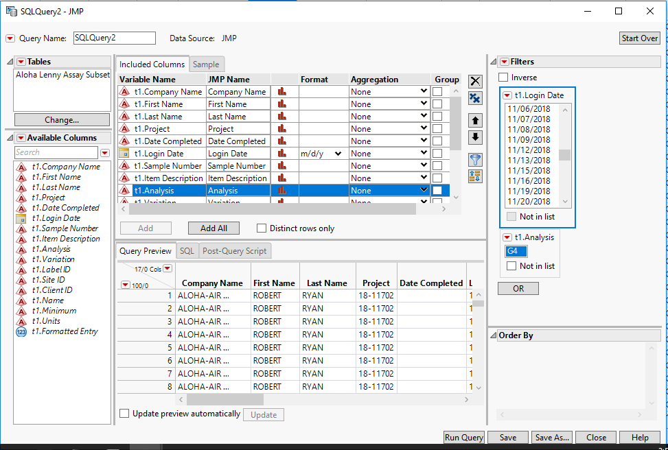 Solved: Need help with select where date. - JMP User Community