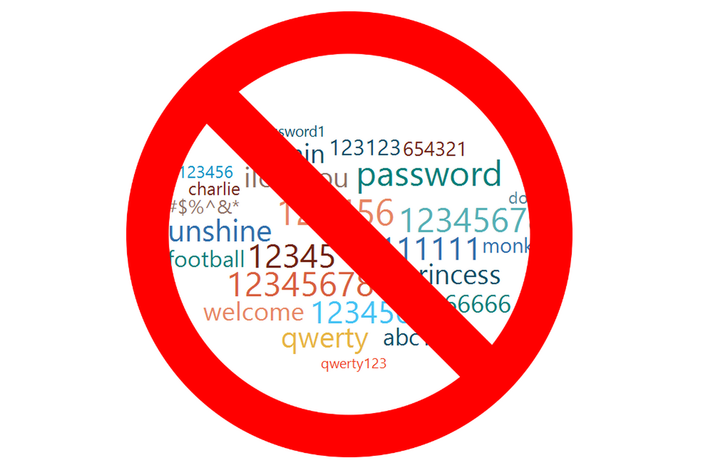 image: 25 most common passwords in 2018. List from wikipedia: https://en.wikipedia.org/wiki/List_of_the_most_common_passwords