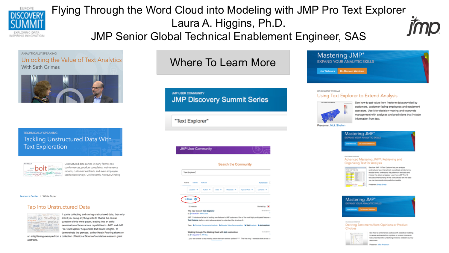 Flying Through the Word Cloud Into Modeling With JMP(R) Pro Text ...