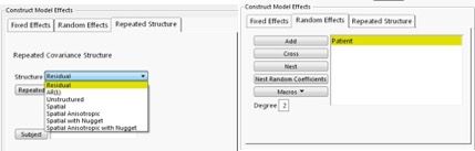 CS Covariance Structure with random subject effect and residual error