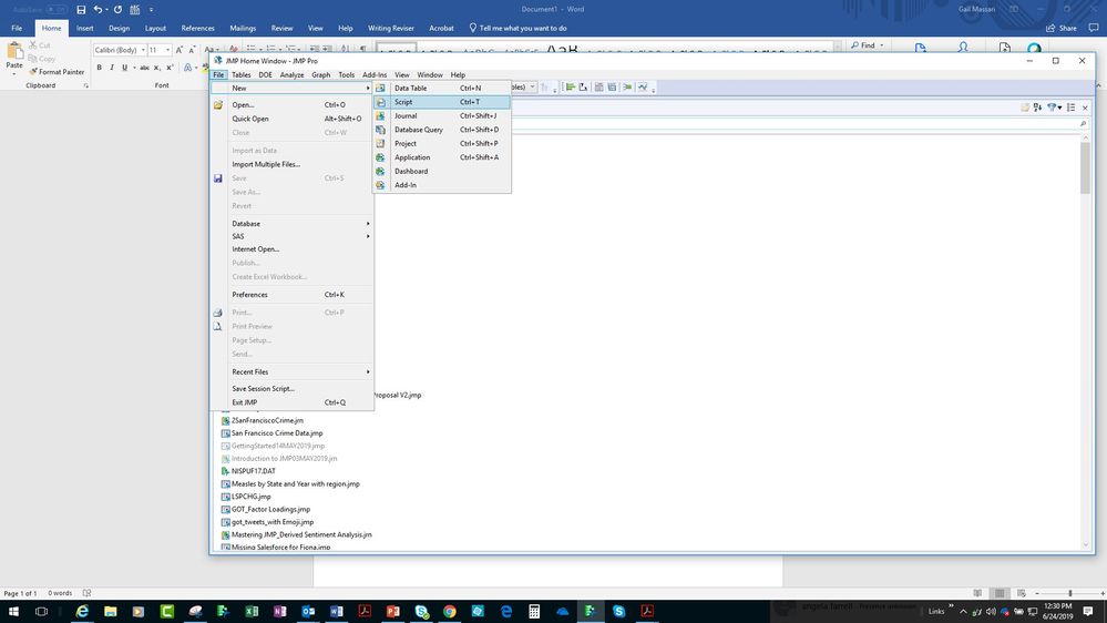 1. File>New>Script to open Script Window