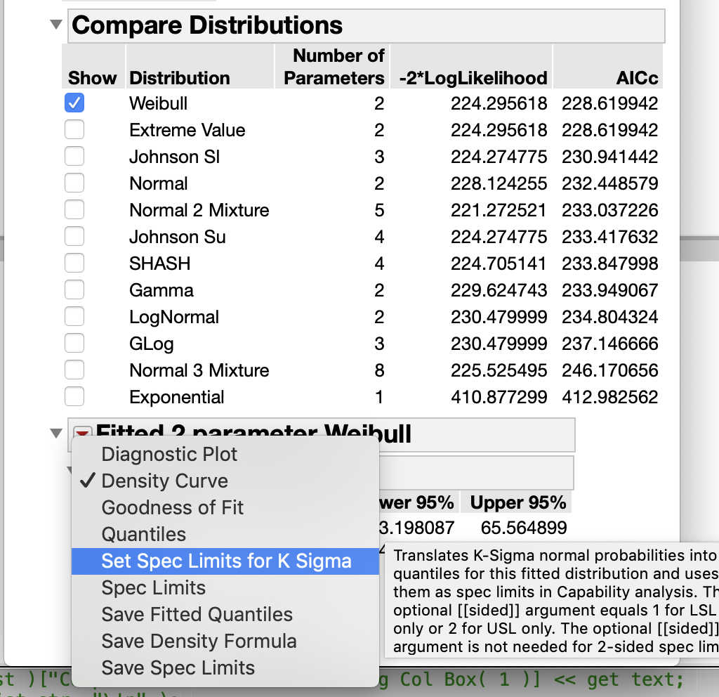 Distribution Platform: Difficulty Using "Set Spec Limits for K Sigma