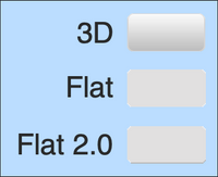 Figure 2. 3D, Flat, and Flat 2.0 Styles