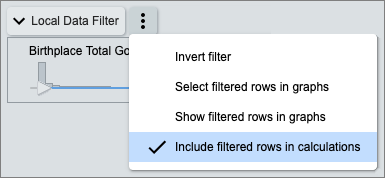 Figure 9. Data Filter Include/Exclude Menu