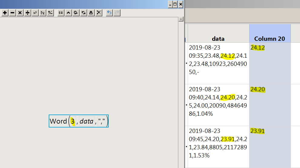 use the word() function with comma for the delimiter; this example selects the 3rd item between commas