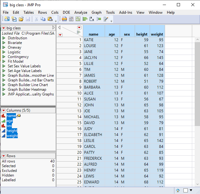 Change column names in table importing names from a file JMP User