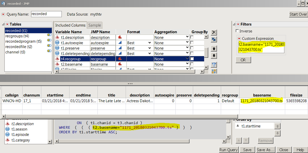 Add a filter to select a single basename (file)