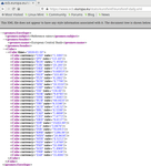 screenshot of FireFox showing an XML file of exchange rates