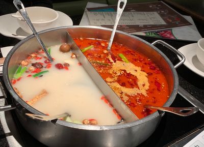 The heavenly elixir that is Mongolian Hot Pot.  The stuff on the right is super spicy, the stuff on the left, not so much.