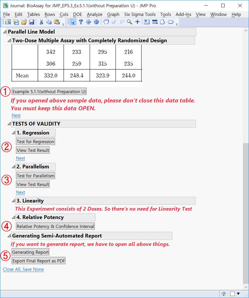 JSL을 활용한 PLA (Parallel Line Assays) 분석 자동화 - JMP User Community