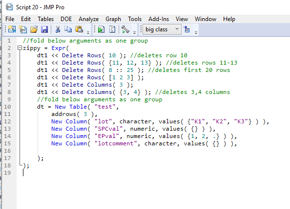 Solved: How to folding the code? - JMP User Community