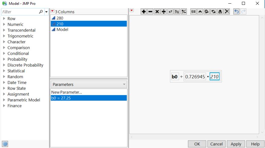 Orthogonal regression intercept CI - JMP User Community