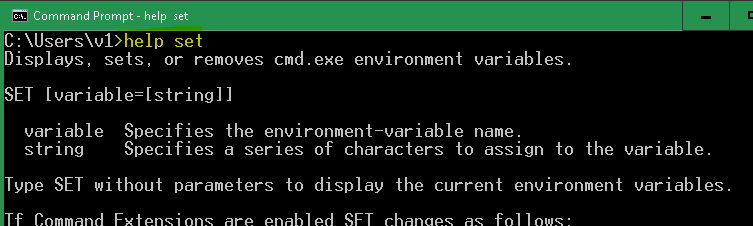 cmd.exe: Show/Set Environment Variable