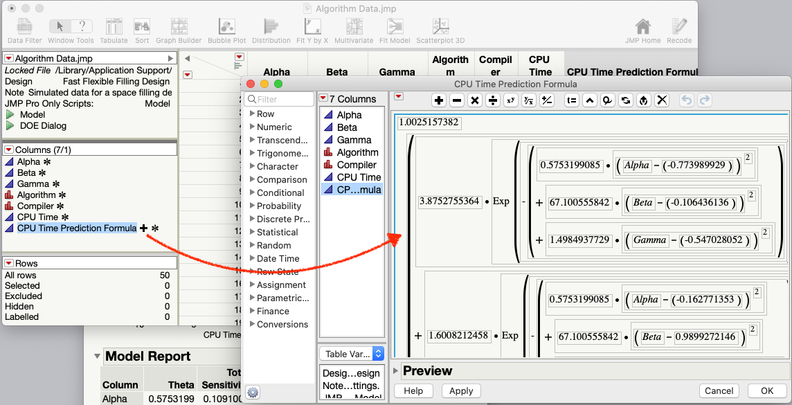 Solved: How to get JMP Gaussian process prediction model equation