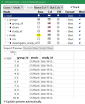 Repeat the process to get the other table. Uncheck the study row to remove a blank row from the JMP table.