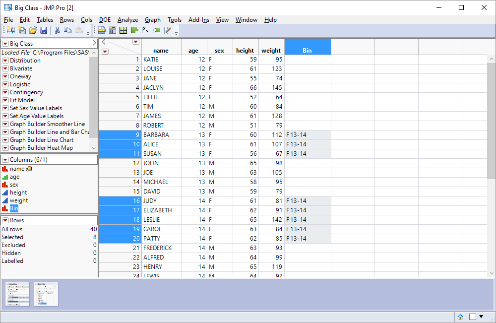 Solved Saving a filter definition as a new column JMP User Community