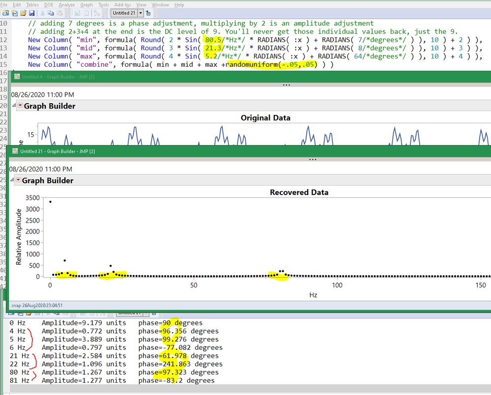 Capture1.PNG When the wave form's period does not match the buffer length the results are spread across many bins and the phase is probably lost.