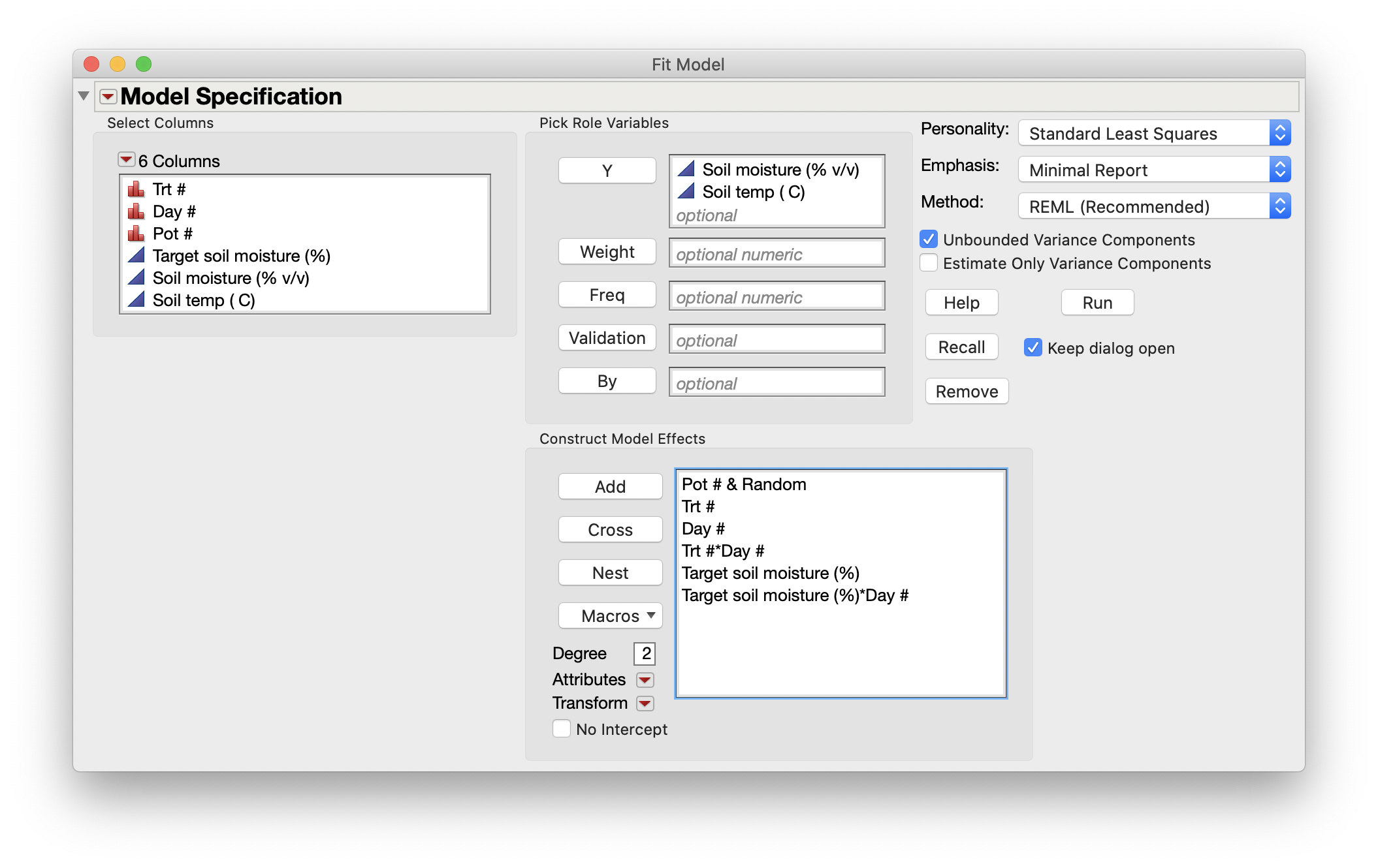 Solved: Repeated measures using JMP basic - JMP User Community