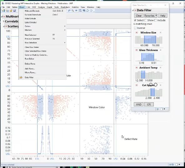 Explore data using variety of JMP techniques