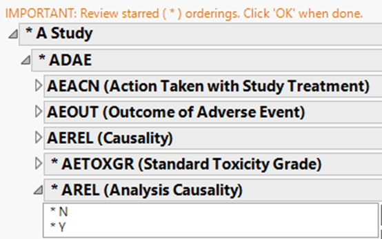 Notification to review value order and color preferences upon data updates.