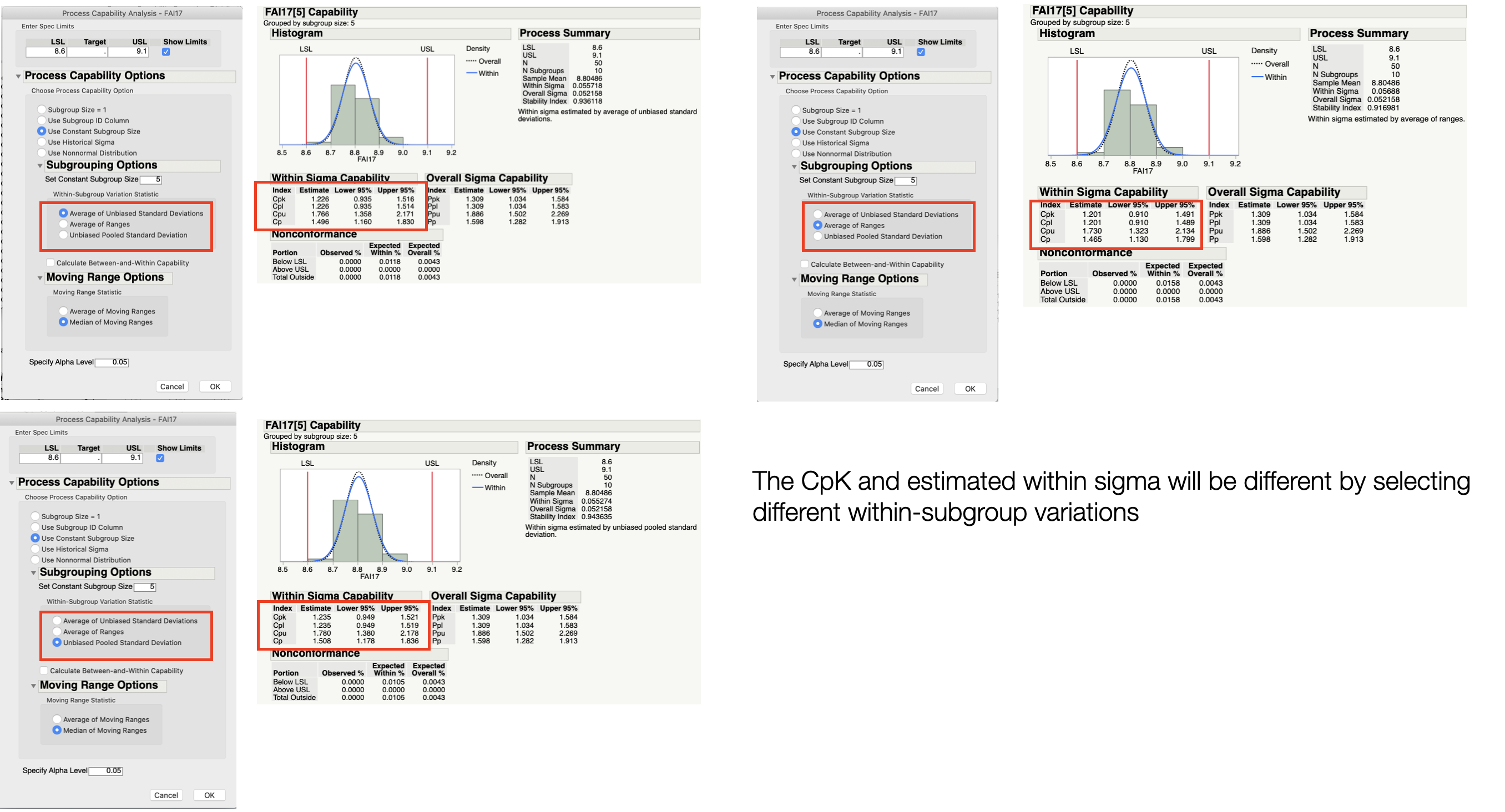 Solved Recommends For Process Capability Options In Jmp15 Jmp User Community 6493