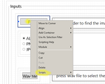 Right-click the button to add a script