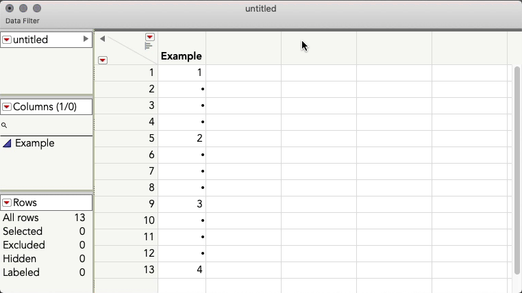 Fill consecutive rows JMP User Community