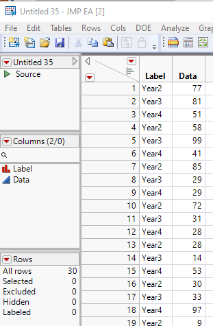 Transposing from WIDE to LONG and a formula question - JMP User Community