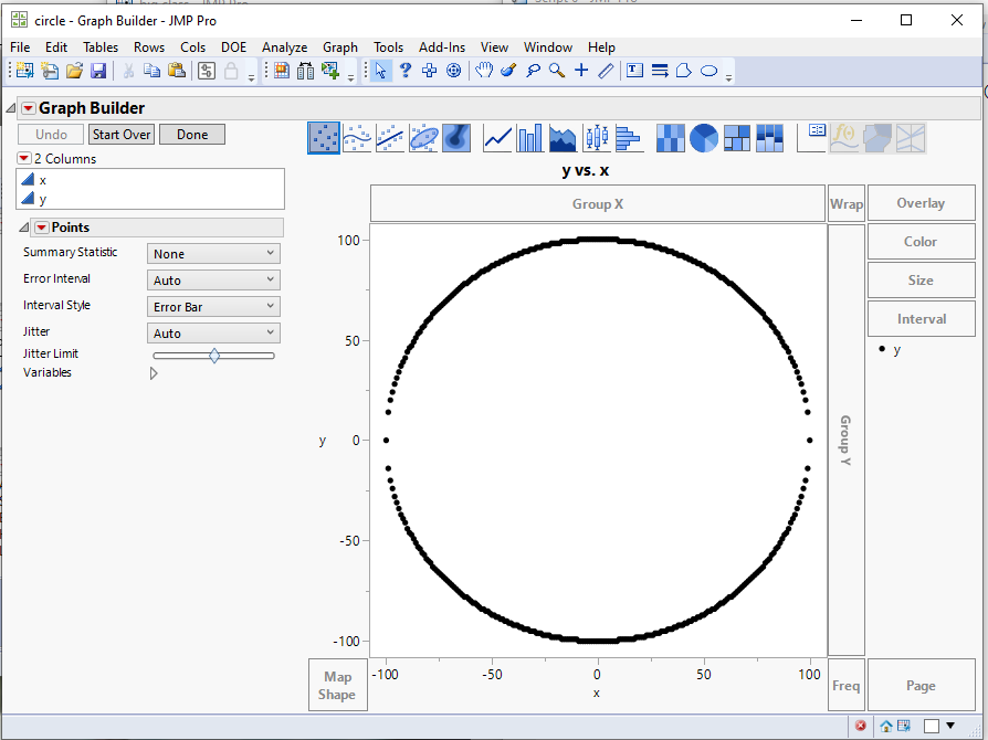 Solved: How to create XY axis data for a circle and key into data table ...