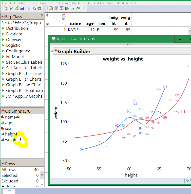 Use For Marker labels points with the column's values