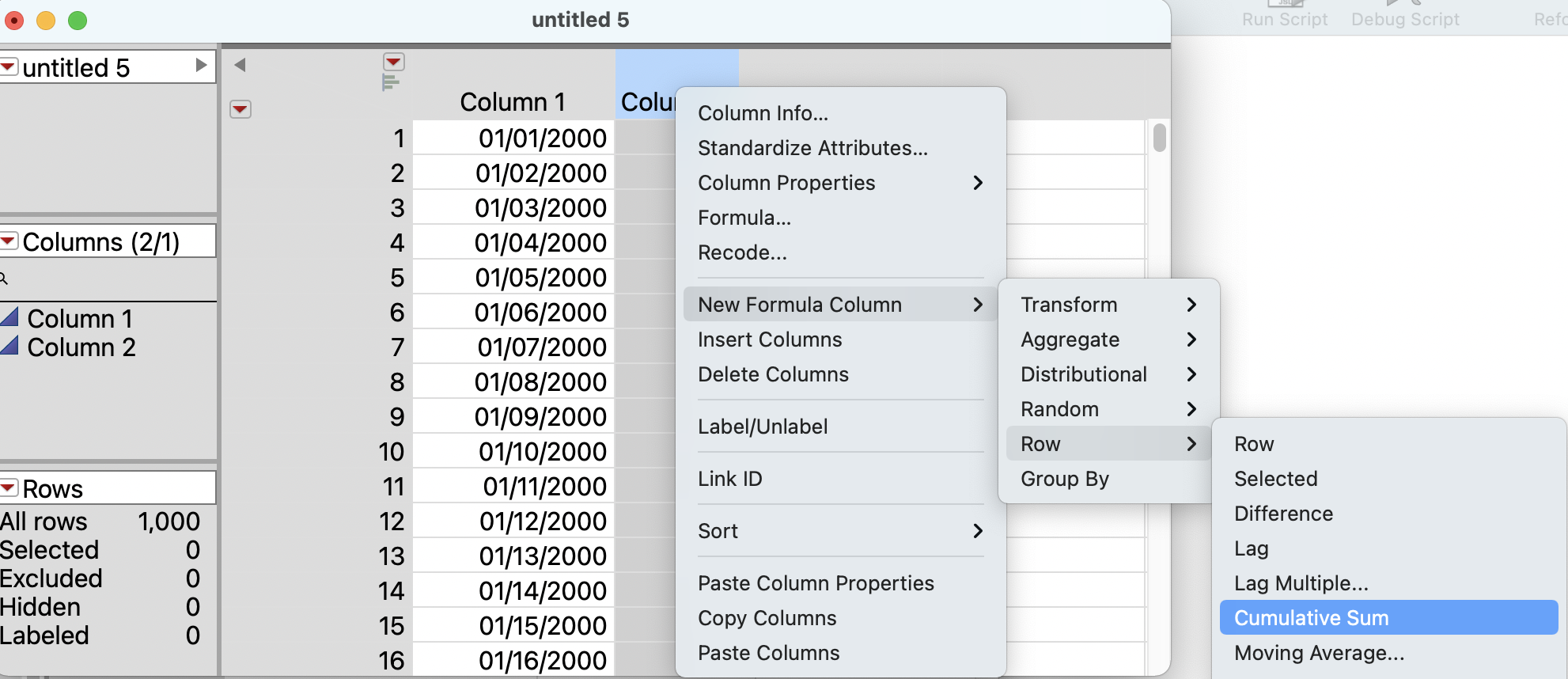 Solved: Running column summary question - JMP User Community