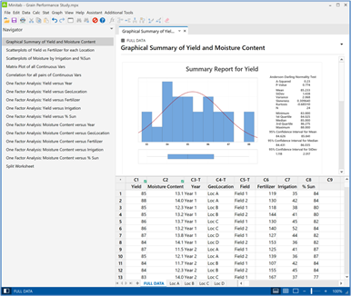 Figure 1 Minitab: Project File