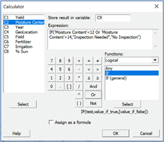 Figure 11 Minitab: Calculator